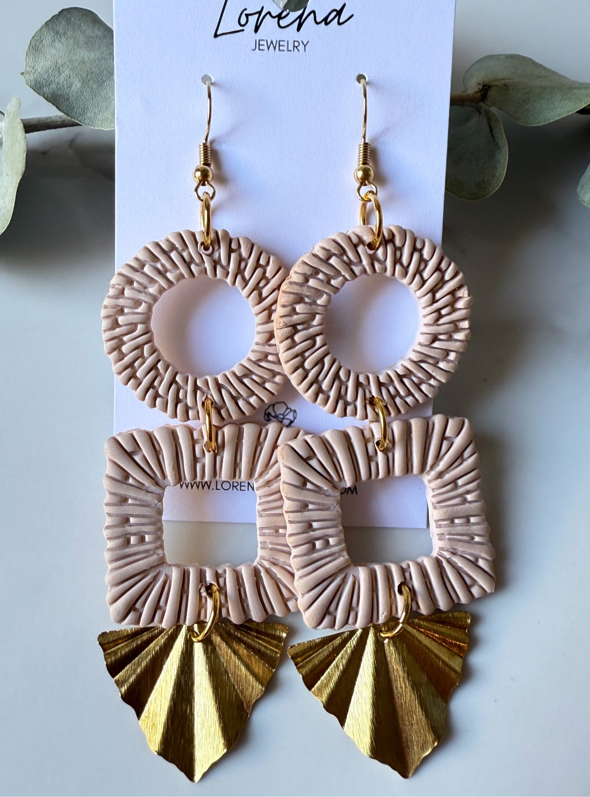 Boho Clay Tan Dangles