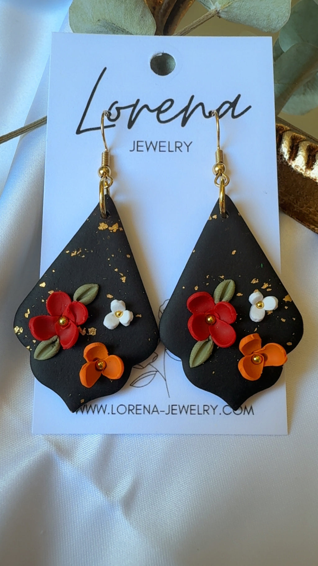 Scarlet (Black and red floral)