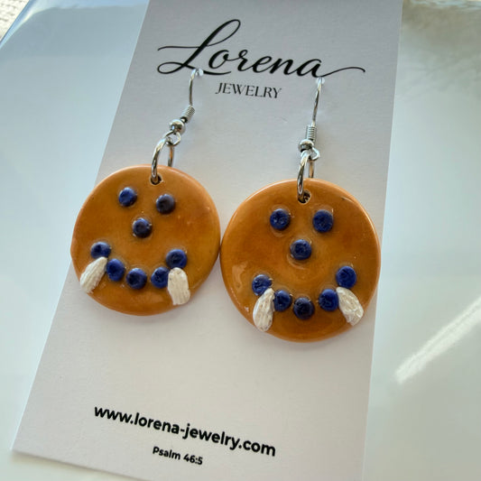 Vampire Diaries Blueberry Prison World Pancake Earrings