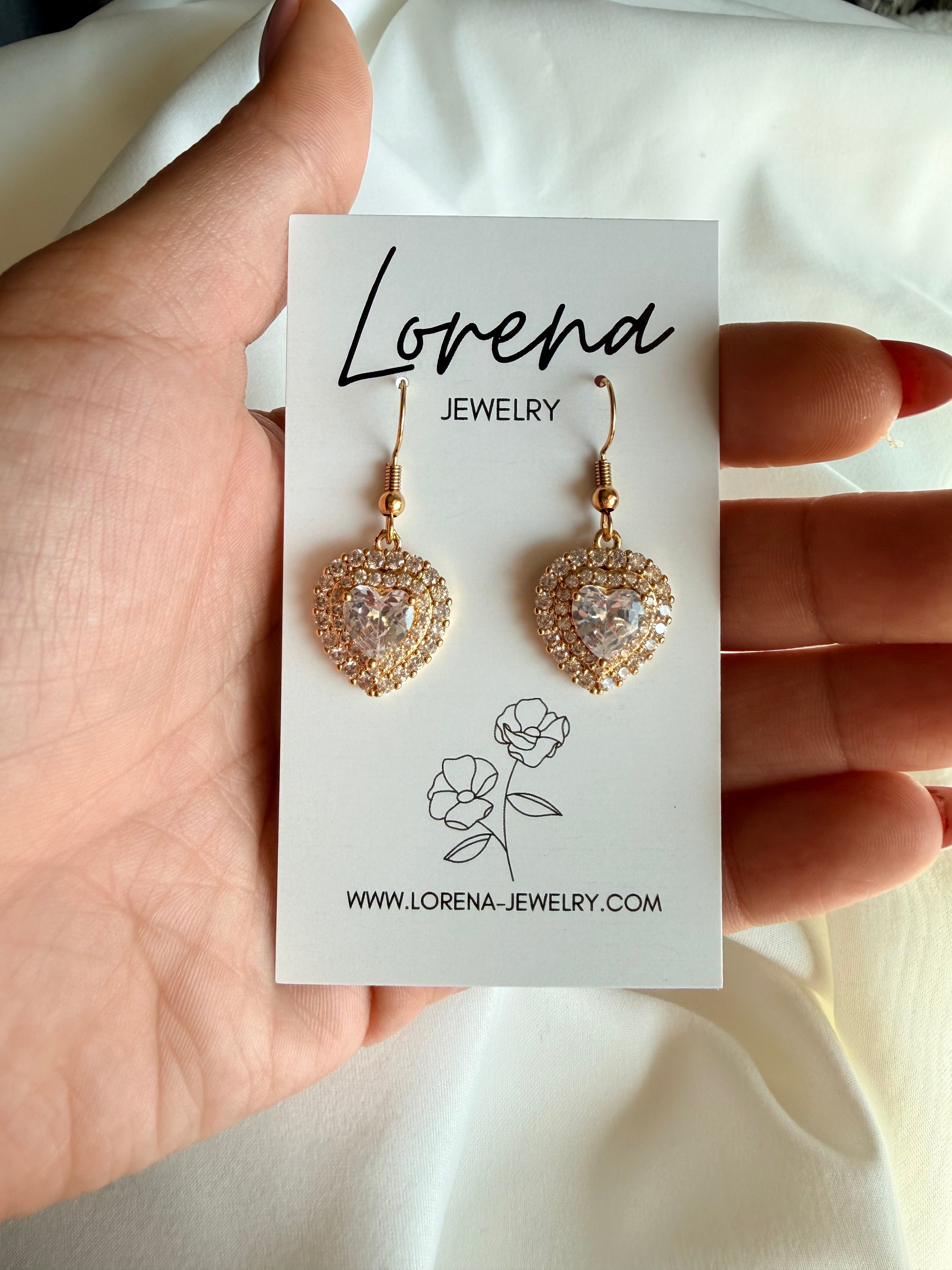 Sparkly Heart Earrings