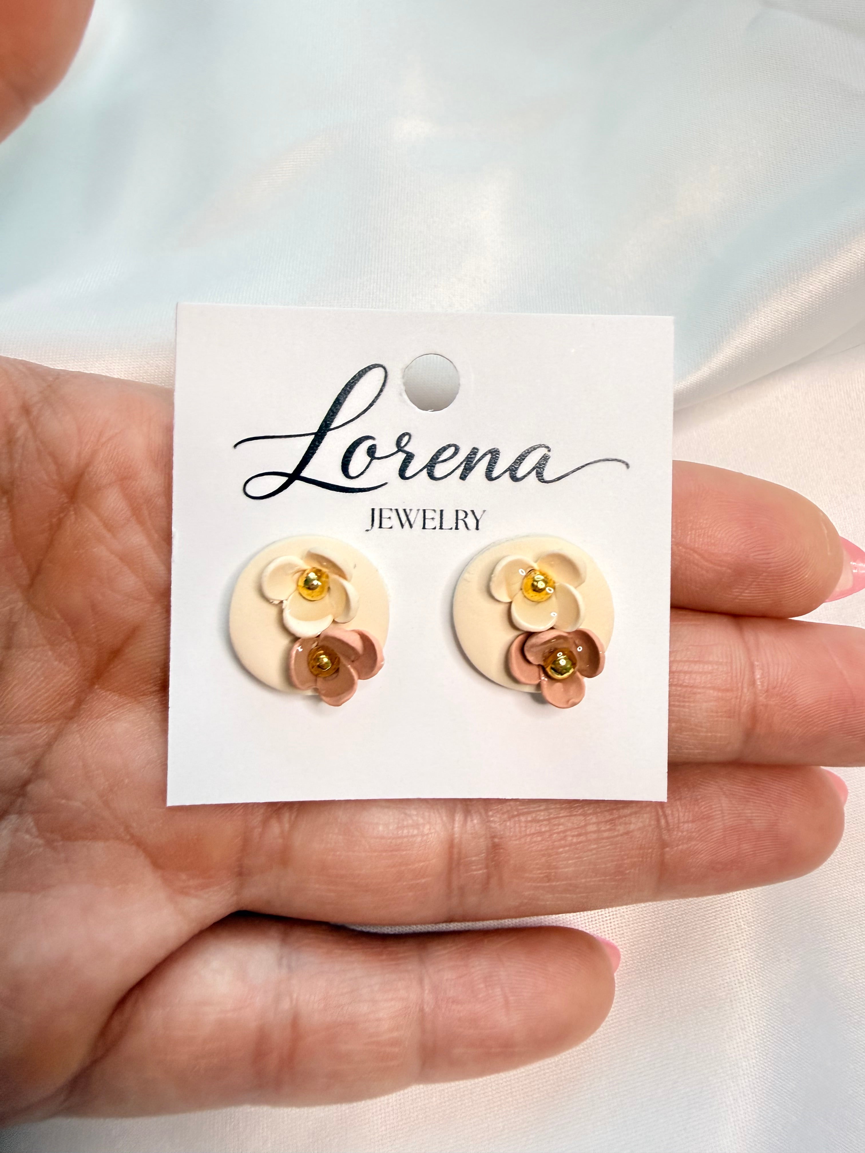 Neutral Floral Studs