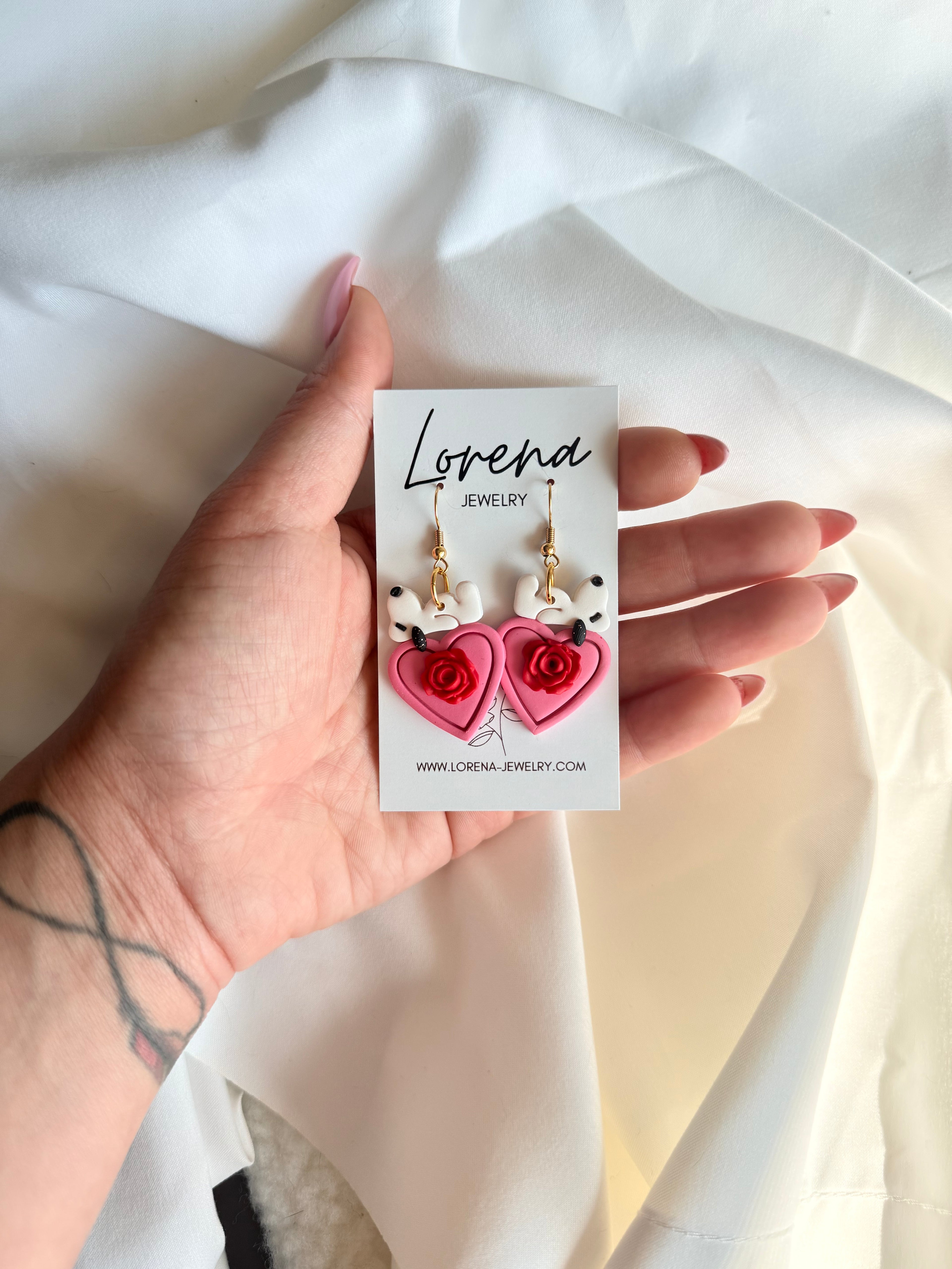 Snoopy Heart Earrings