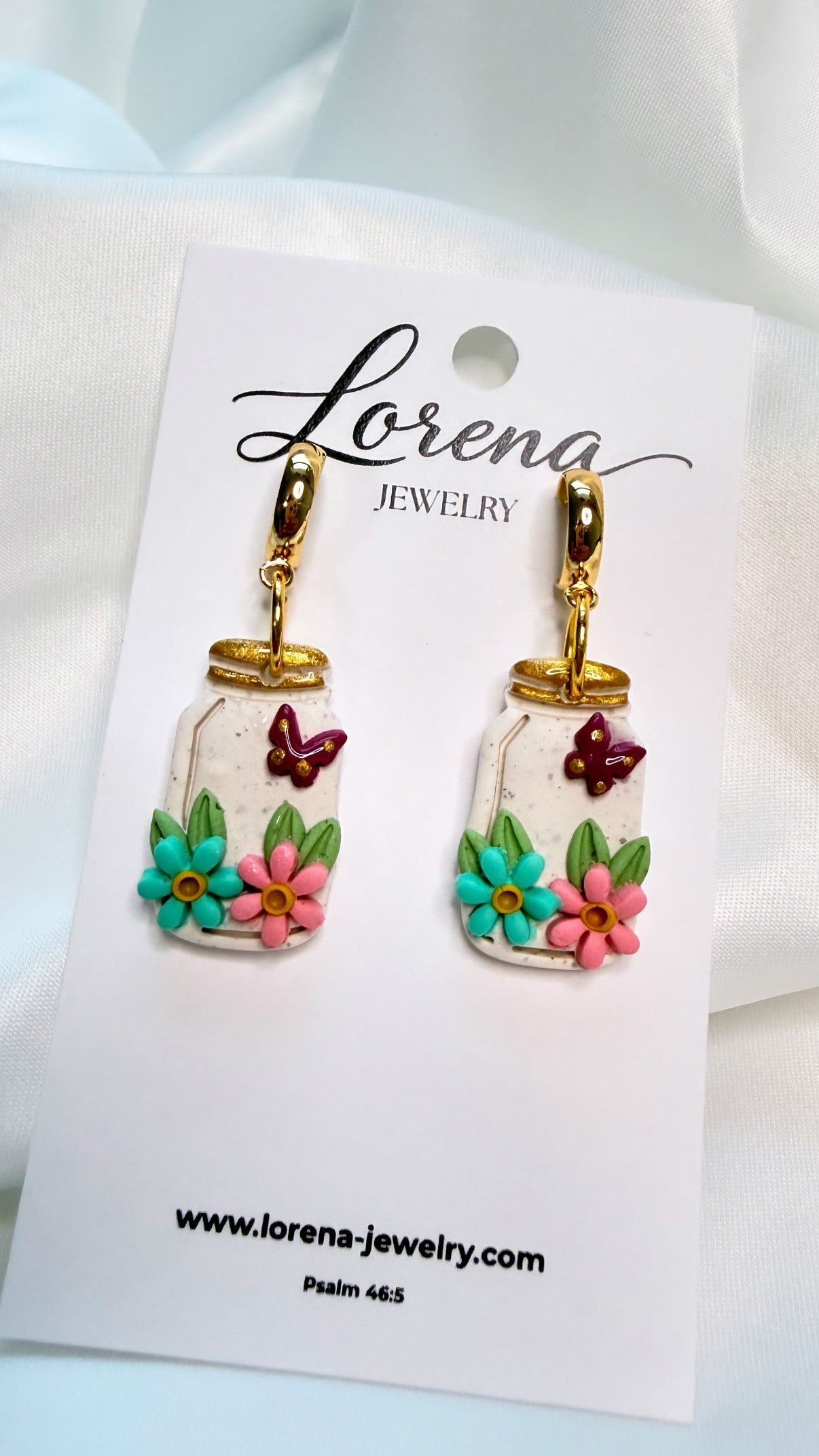 Spring Mason jar Earrings