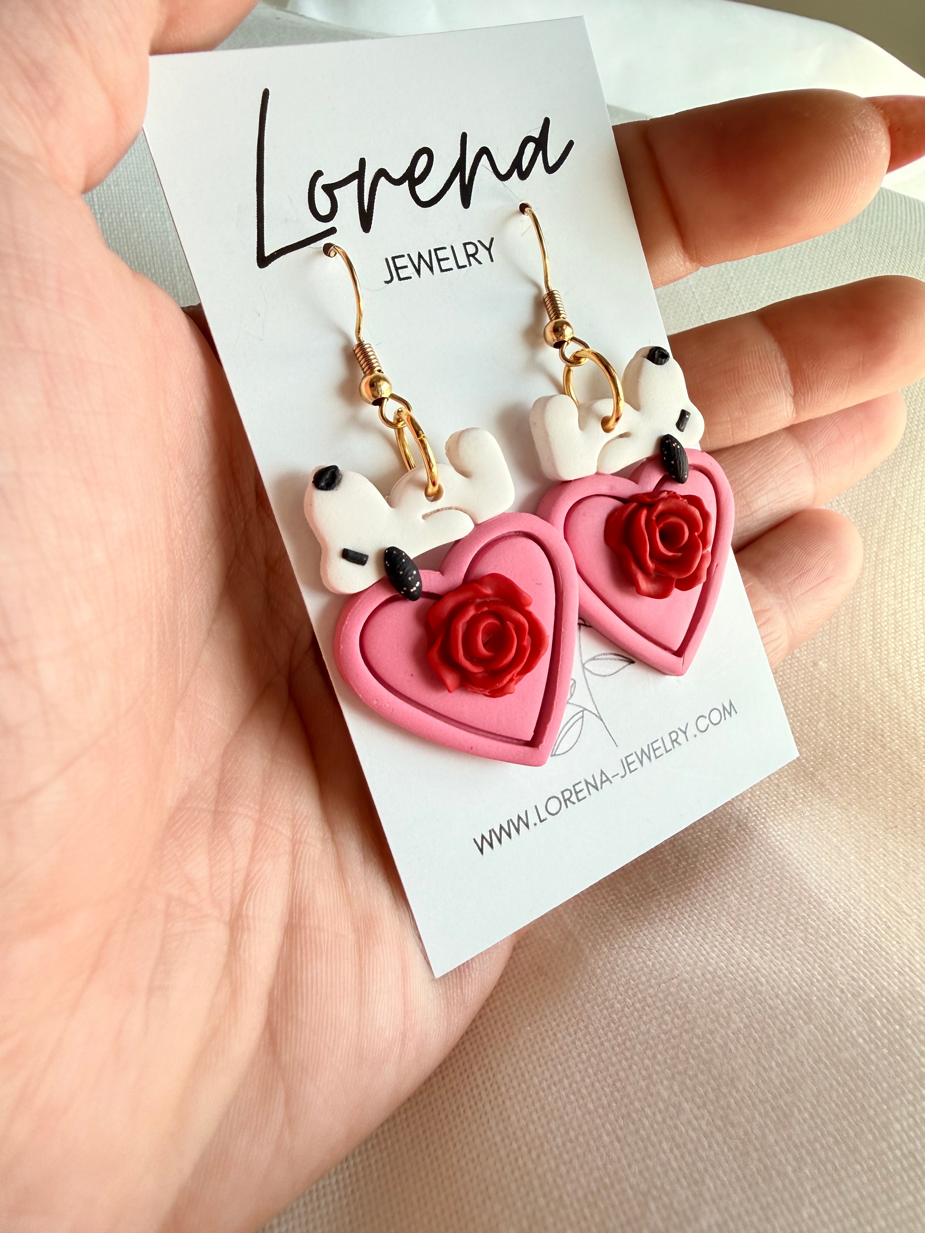 Snoopy Heart Earrings