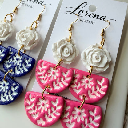 Bordado Floral Earrings