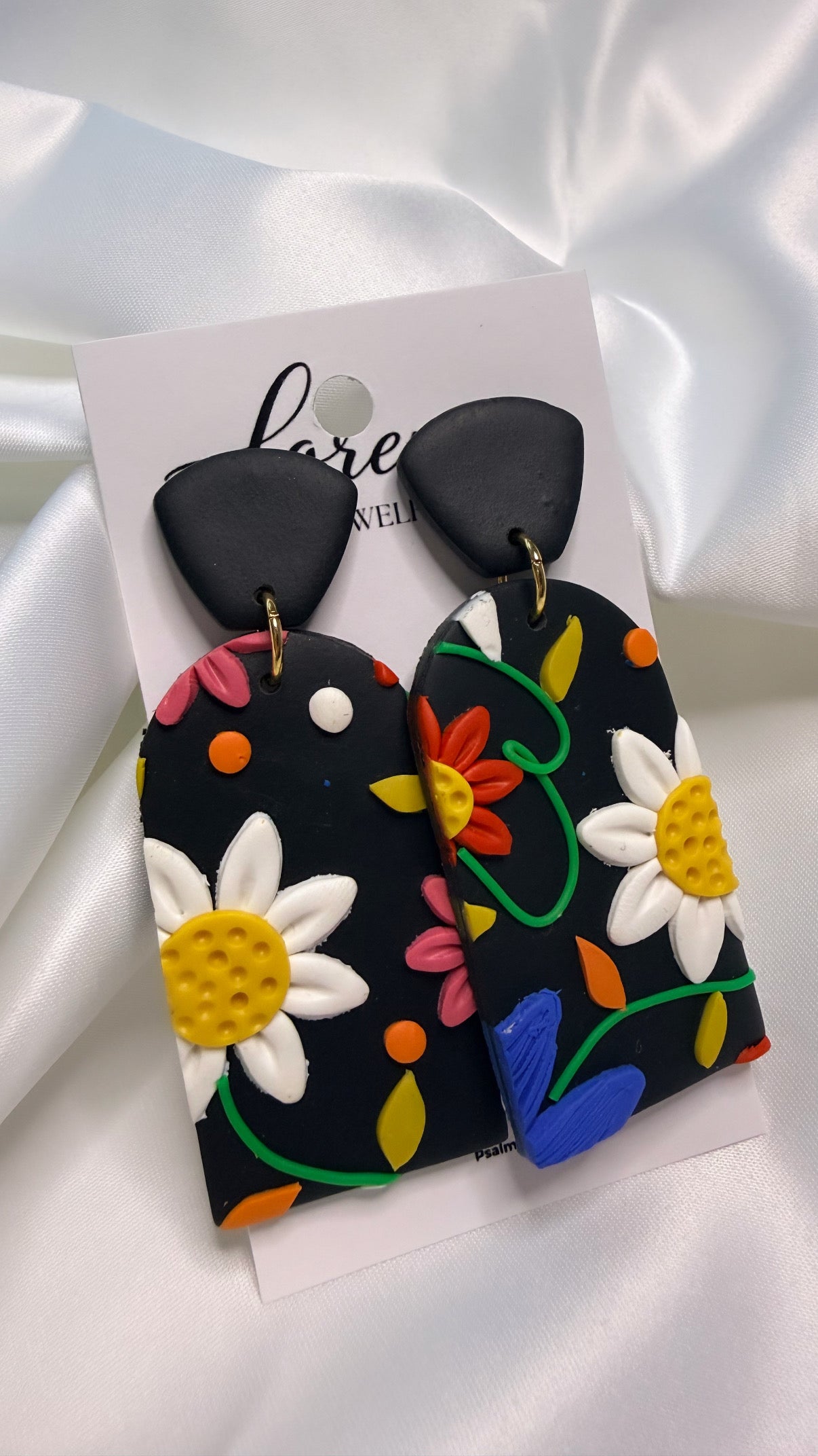 Black Floral Earrings