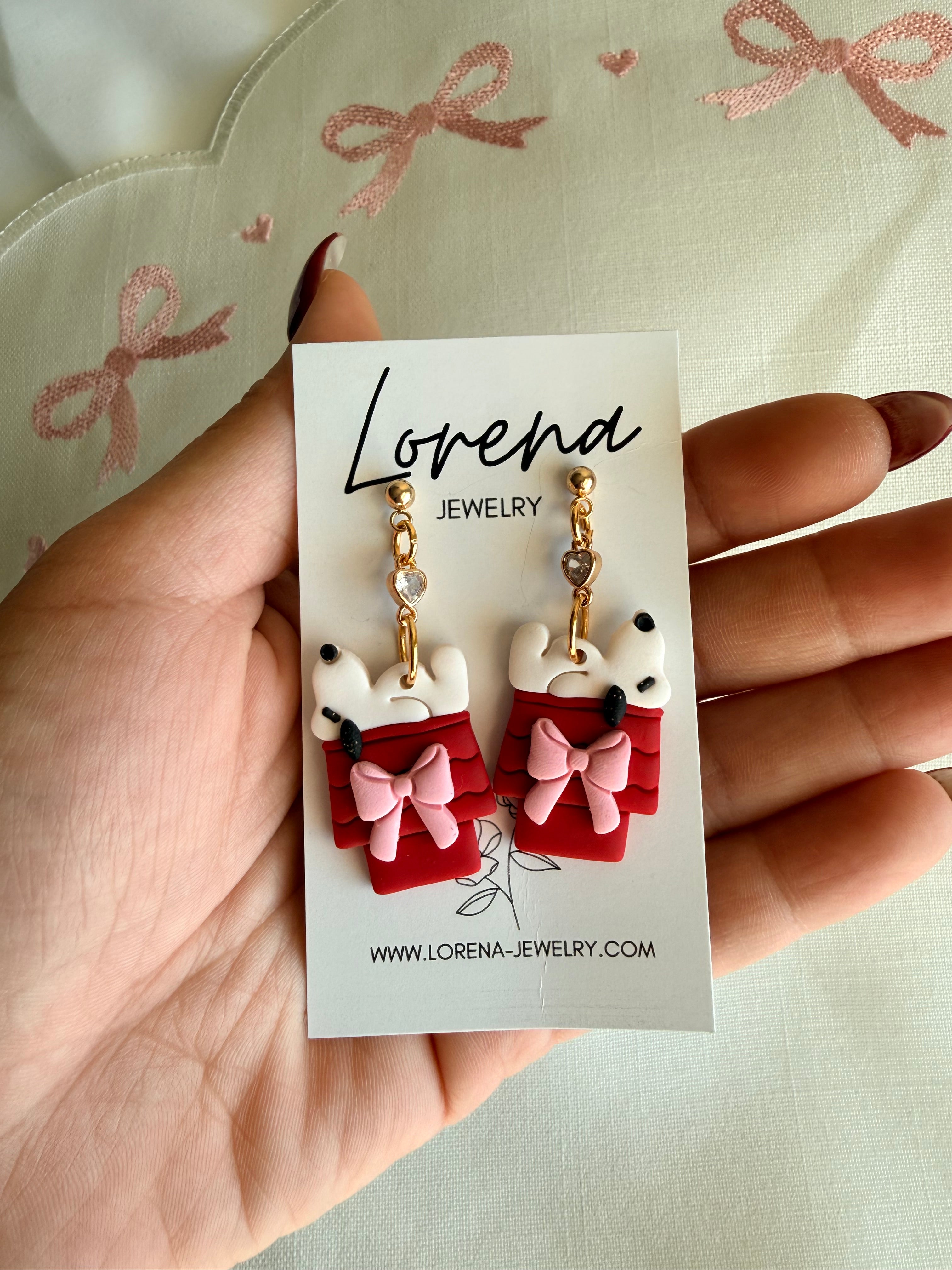 Snoopy With Bow Earrings 🎀