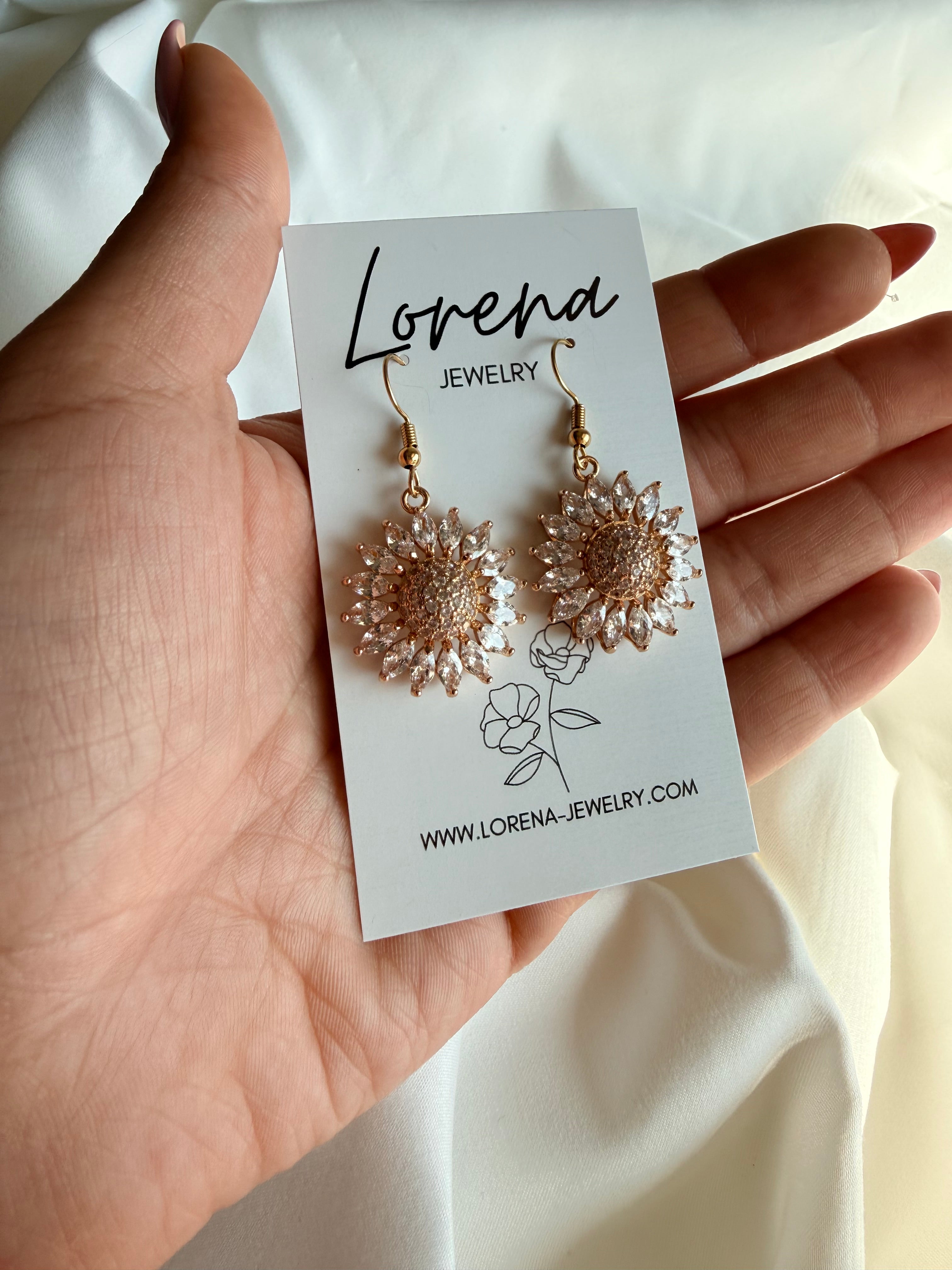 Sparkly Sunflower Earrings