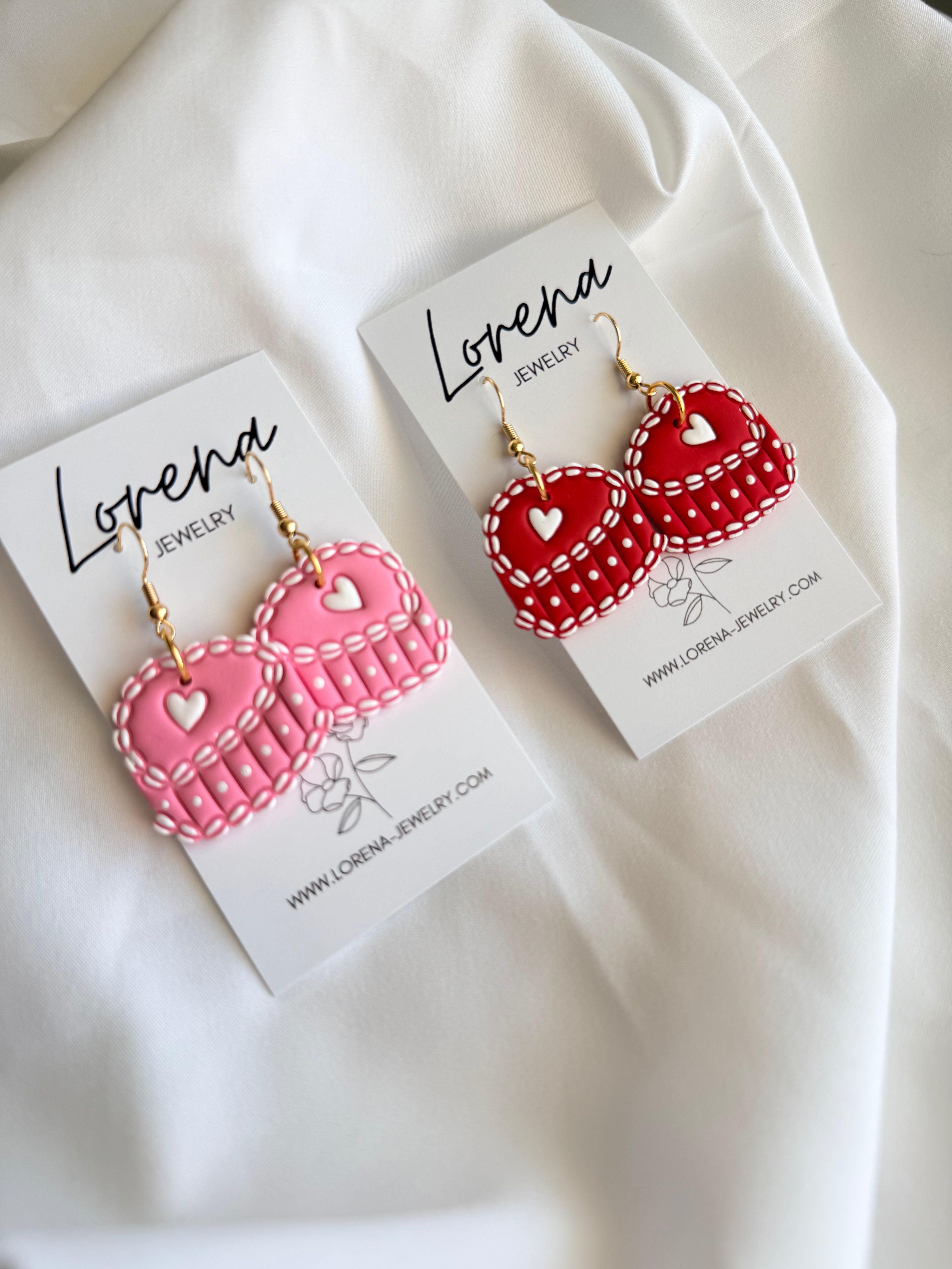 Sweet As Cake Earrings- Pink or Red