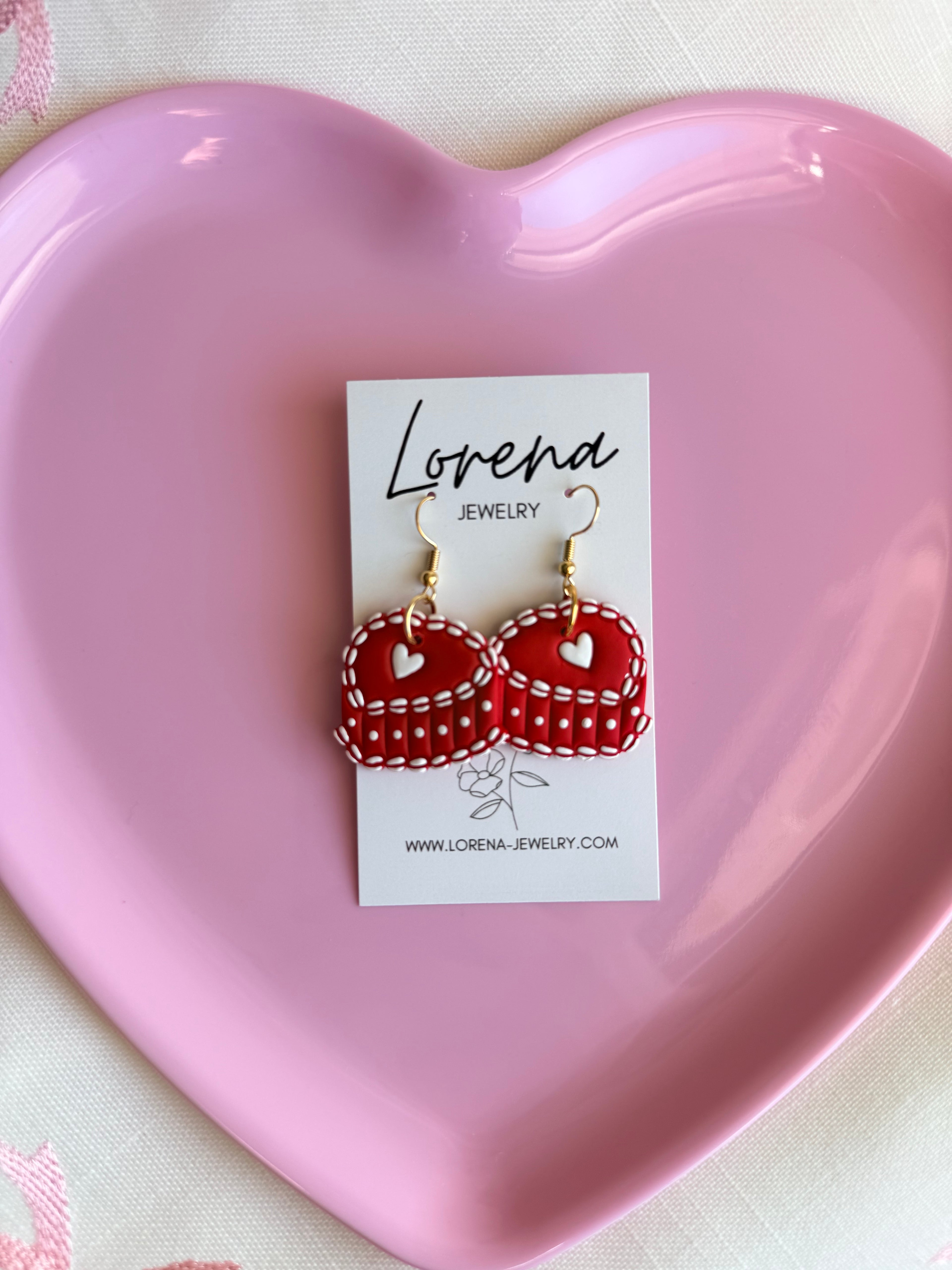 Sweet As Cake Earrings- Pink or Red