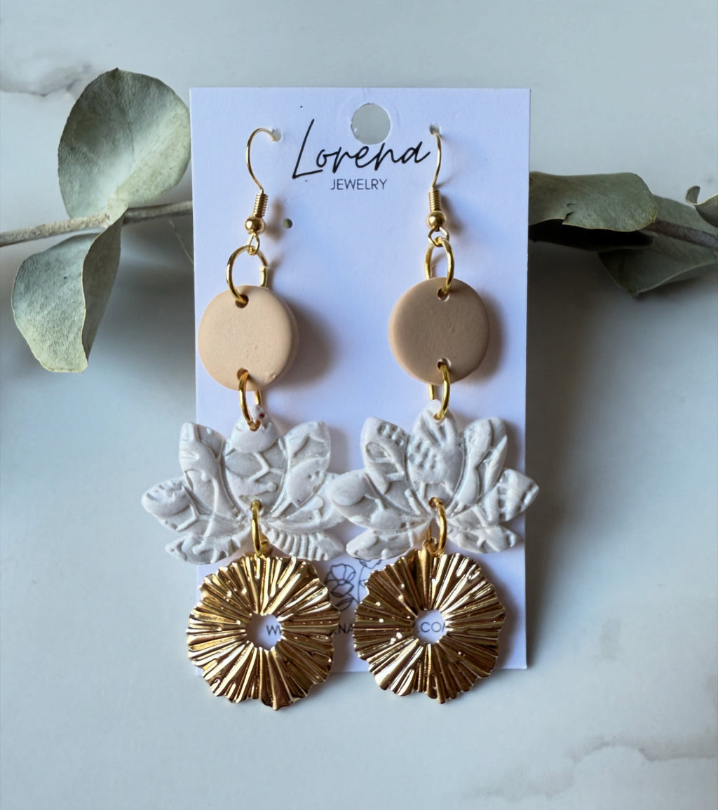 Boho Pear and gold Dangles