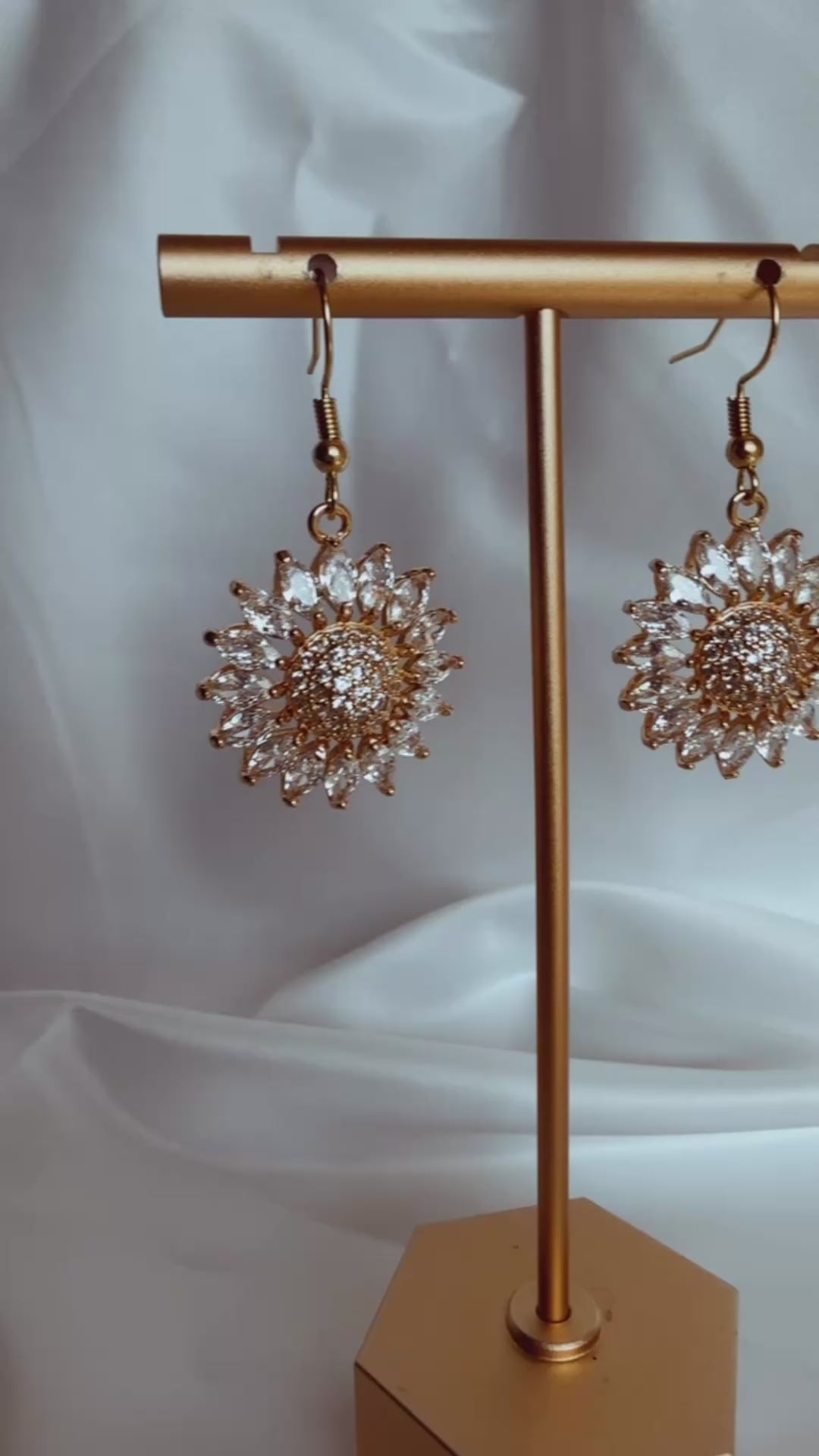 Sparkly Sunflower Earrings